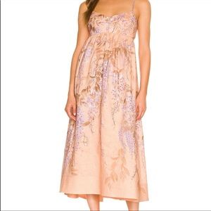 Zimmerman Rosa Flora linen midi dress size 0